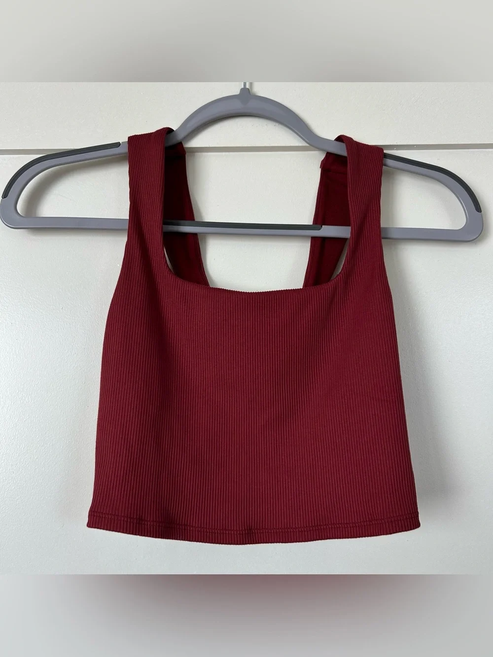 Alo Yoga Alosoft Ribbed Chic Bra Tank Top Red Size Extra Small